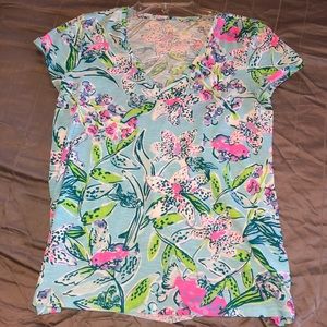 Lilly Pulitzer Etta V neck top Sway this way